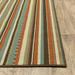 2 x4 Green and Brown Striped Indoor Outdoor Scatter Rug - 3 6 94.49 W x 129.92 D x 0.16 H 8 x 10