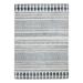 Linon Indoor Outdoor Washable Skip Polyester Area 7 x9 Rug in Ivory and Blue