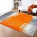 Abstract Orange Painting Art Area Rug Grey Modern Outdoor Carpet Rug With Non-Slip Backing Easy Can Be Washed For Living Room Bedroom Kitchen Dining Room Home Office Floor Rug 3 x 4