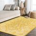 JONATHAN Y JONATHAN Y Sinjuri Bohemian Textured Weave Floral Indoor/Outdoor Area Rug 8 X 10 - Yellow/Cream