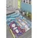 LaModaHome Area Rug Non-Slip - Colourful Mermaid Soft Machine Washable Bedroom Rugs Indoor Outdoor Bathroom Mat Kids Child Stain Resistant Living Room Kitchen Carpet 2.7 x 6.6 ft