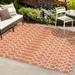 Ourika Moroccan Geometric Textured Weave Orange/Cream 5 ft. x 8 ft. Indoor/Outdoor Area Rug