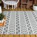 JONATHAN Y JONATHAN Y Ararat High-Low Pile Knotted Trellis Geometric Indoor/Outdoor Area Rug 3 X 5 - Black/Ivory