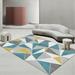 Blue Grey Yellow Geometric Area Rugs Non-Slip Floor Mat Home Runner Rug Carpet For Bedroom Indoor Outdoor Kids Play Mat Nursery Throw Rugs 5 x 7