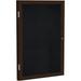 X 1 1/ 1-Door Indoor Enclosed Recycled Rubber Bulletin Board Resistant With Lock Wood Frame Walnut Finish-Black (PN121 1/2TR-BK) Made In The