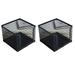 2PCS Wire Mesh Self-Stick Note Storage Racks Note Holders Desktop Note Dispenser (Black)