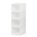 4 Pack Stackable Shoe Storage Boxs Foldable Clear Sneaker Display Box Foldable Shoe Box pp Material Stackable Storage Bins White X-Large 14.37x11.22x33.26 inches