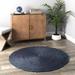 KLAVATE Natural Hand Braided Solid Jute Area Round Accent Rug