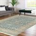 Alfa Rich 4x6 Area Rugs Ultra-Thin Oriental Blue and Gold Rug Non-Slip Machine Washable Easy Clean Pet Friendly Rugs