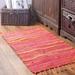 Nvzi Rag Rug Machine Washable Cotton Reversible Rag Rug Hand Woven Multi Color Striped Area Rug Floor Rugs for Bedroom Living Room Kitchen and Laundry Room (20 x 31 Orange)