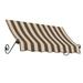 Awntech 7.375 ft Charleston Fixed Awning Acrylic Fabric Brown/Tan Stripe