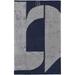 Nash Transitional Geometric Blue/Silver 5 x 8 Area Rug