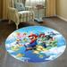 LaModaHome Rounded Rug Super Mario RugNon-Slip Rug Washable Mat Child Stain Resistant Living Room Kitchen Carpet 2.6X2.6ft(80X80cm)