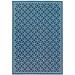 HomeRoots 2 x 4 ft. Navy Geometric Stain Resistant Indoor & Outdoor Rectangle Area Rug - Blue and Ivory - 0.16in. H x 21.65in. W x 45.28in. D