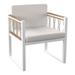 Afuera Living Modern 2-PC Cushioned Outdoor Chair Set in Natural/White
