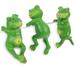 FRCOLOR 3pcs Resin Frogs Garden Statues Flower Pot Hanging Frogs Figurines Planter Decorations