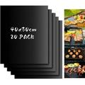 BBQ Grill Mat Set of 20 15.75 x 13 inch Non-Stick Grill Cooking Mat Teflon Reusable Barbecue Baking Mats Heavy Duty Easy to Clean - Works on Electric Grill Gas Charcoal BBQ Black
