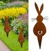 Giyblacko Card SlotBunny Garden Stake Decorative Garden Stake Metal Rabbit Stake Garden Decoration Rabbit Garden Figure Outdoor Garden Decoration