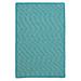 3 ft. Outdoor Houndstooth Tweed Square Rug Turquoise