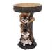 Prolriy Sculptures & Statues Resin Raccoon Birdbath Polyresin Antique Garden Bird Bath for Home Garden Yard Brown