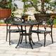 PATIO-IN Aluninum Patio Bistro Sets 3 Piece Outdoor Bistro Table and Chairs Set of 2 with 2.2 Umbrella Hole Metal Bistro Table Set Outdoor Patio Furniture Set for Garden Bronze