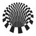 Popvcly 3D Vortex Optical Illusion Rug Round Area Trap Trippy Flannel Rugs Ultra Durable Cool Rugs Black Hole Stereo Vision Zebra Black and White Rugs Non-Slip 3D Visual Area Rugs(2 ft)