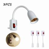 DEELLEEO 3-Pack Plug in Light Socket E27 Light Bulb Socket Adapter Lamp Socket Extender Adapter Extension Lamp Bulb Holder with On/Off Switch US Plug