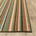 2 x4 Green and Brown Striped Indoor Outdoor Scatter Rug - 3 6 21.65 W x 45.28 D x 0.16 H 2 x 3