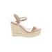 Charles by Charles David Wedges: Espadrille Platform Boho Chic Tan Print Shoes - Women's Size 7 1/2 - Open Toe