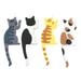 4Pcs Cat Shaped Hooks Self-Adhesive Hangers Punch-Free Hanging Hooks Traceless Hangers Yellow Black and White Black and Brown Grey