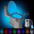 1pc Toilet Night Light Motion Sensor 8-Color Changing Toilet Bowl Light LED Nightlight For Bathroom Decor Bathroom Accessories