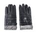 Creative Outdoor Men Ski Gloves Touch Screen Riding Gloves Windproof Sports Finger Gloves Waterproof Anti-splashing PU Leather Gloves for Climbing Hiking (Black)