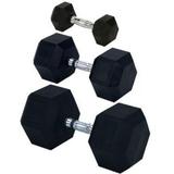 Rubber Encased Solid Hex Dumbbell 30 lbs