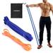 Lixada 2PCS Resistance Loop Band with Carry Bag Natural Latex Pull Assist Band Home Gym Fitness Yoga Strength Training Elastic Exercise Workout Band