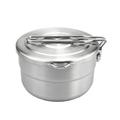 Nebublu 1.5L Stainless Steel Lunch Case with Storage Bag Essential Camping Pot for Backpacking Hiking Fishing Compact Design