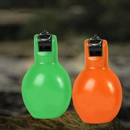 2x Hand Whistles Sports Whistle Manual Loud Sound Coaches Whistle Trainer Whistle for Walking Survival Hiking Coaches green and orange