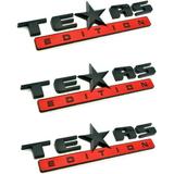 Muzzys (Set of THREE) Texas Edition BLACK and RED 3M Stick On Emblem Badge FITS GMC Sierra Chevy Silverado Suburban Tahoe Ford F150 Dodge Ram Nissan Titan Truck