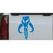 Star Wars Mandalorian Skull Boba Fett Car or Truck Window Laptop Decal Sticker Sky Blue 8in X 5.4in