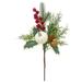 Bouanq Christmas Artificial Green Pine Needles Christmas Floral Picks Artificial Holly Red Berry Twig Stem Pine Snowy Cone Branches Garland Bulk for Xmas Tree Craft Holiday Winter