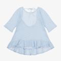 Selini Action Girls Blue Cotton Crochet Beach Dress