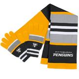 Women's WEAR by Erin Andrews Pittsburgh Penguins Stripe Glove & Scarf Set