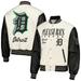 Men's PLEASURES White Detroit Tigers Full-Snap Varsity Jacket