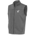 Men's Antigua Steel Miami Heat Metallic Logo Links Full-Zip Golf Vest