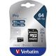 Verbatim microSDHC Speicherkarte ProUHS-1 64 GB UHS Speed Class 3