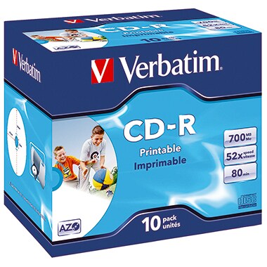 Verbatim CD-R 43325 52x 700MB 80Min. Jewelcase 10 St./Pack. Image