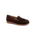 Extra Wide Width Women's Dawson Casual Flat by Trotters in Dark Brown Suede (Size 7 1/2 WW)