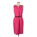 Kasper Casual Dress - Sheath: Pink Print Dresses - Women's Size 8