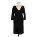 Narciso Rodriguez Casual Dress - Sheath Plunge 3/4 sleeves: Black Solid Dresses - Women's Size 44