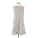 J. McLaughlin Casual Dress - Mini Crew Neck Sleeveless: Gray Dresses - Women's Size X-Small