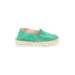 Manebi Flats: Espadrille Platform Casual Green Print Shoes - Women's Size 36 - Almond Toe